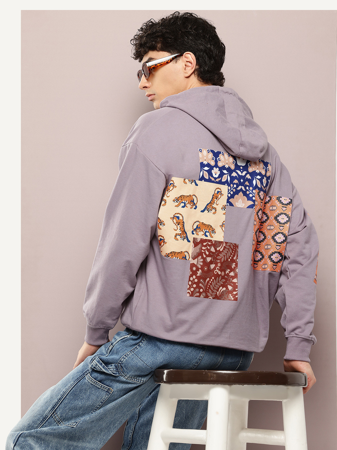 

Kook N Keech Conversational Printed Hooded Sweatshirt, Purple