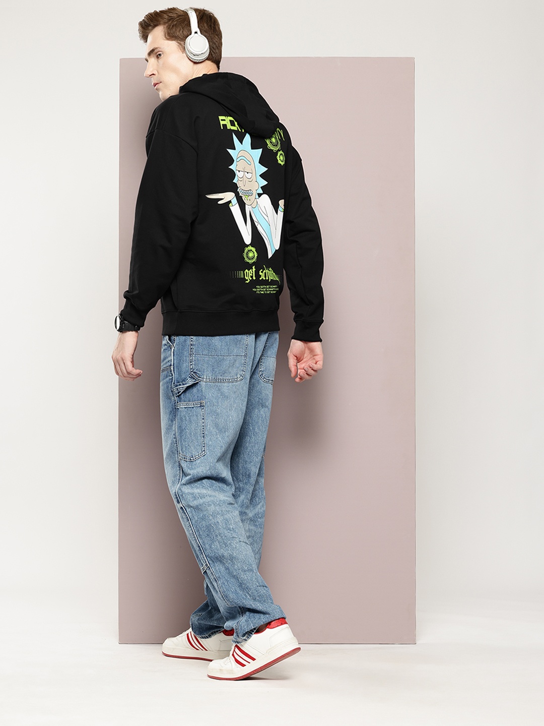 

Kook N Keech Rick and Morty Men Printed Hooded Sweatshirt, Black
