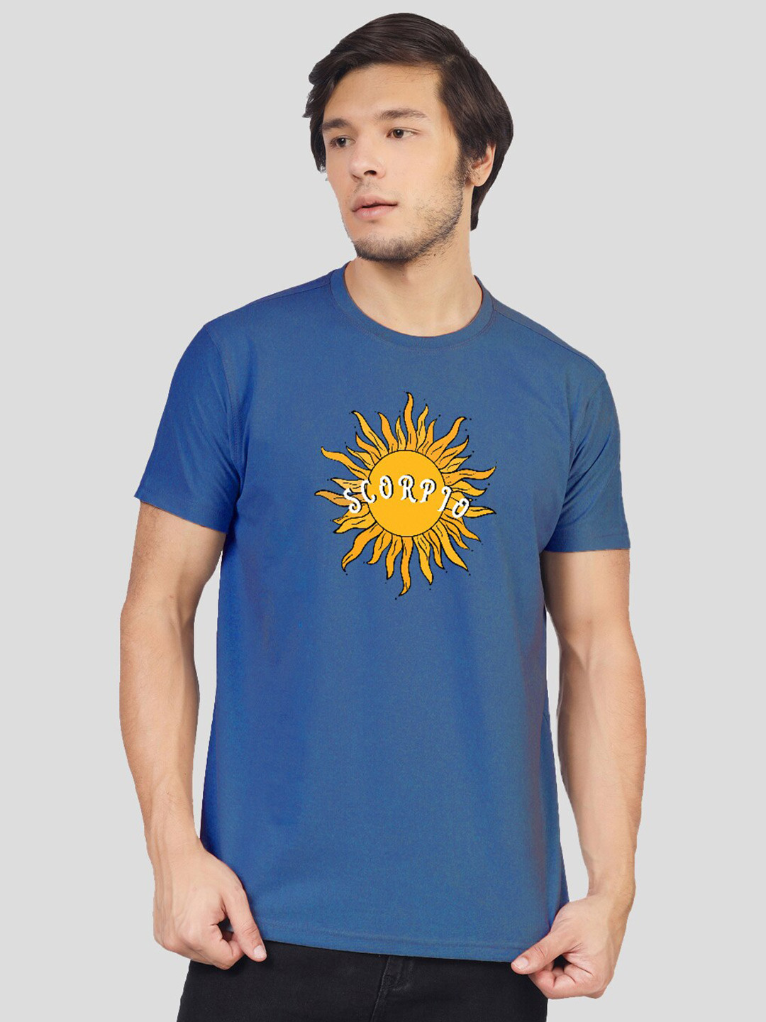 

Greylongg Yorksteadd 2076 Typography Printed T-shirt, Blue