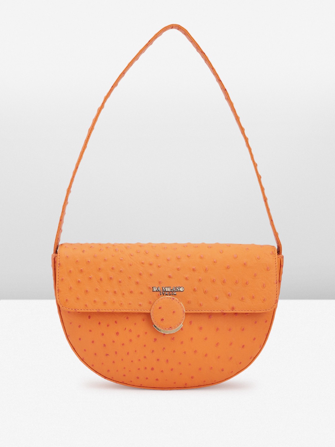 

Da Milano Textured Leather Structured Shoulder Bag, Orange