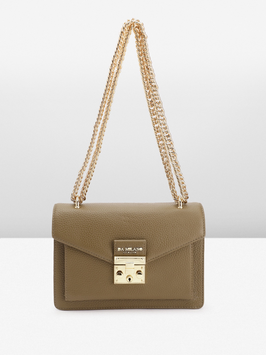 

Da Milano Leather Structured Sling Bag, Taupe