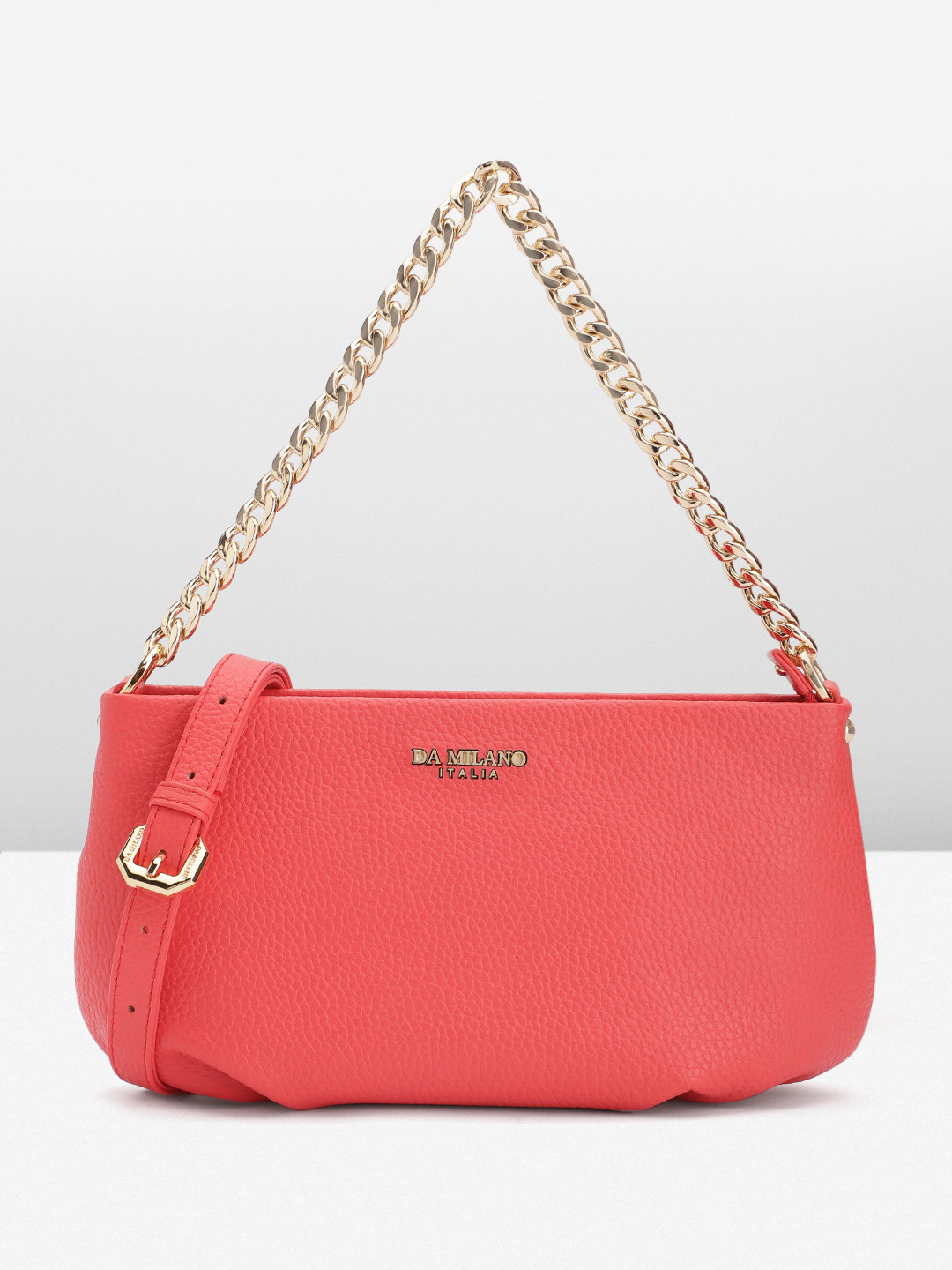 

Da Milano Textured Leather Sling Bag, Coral