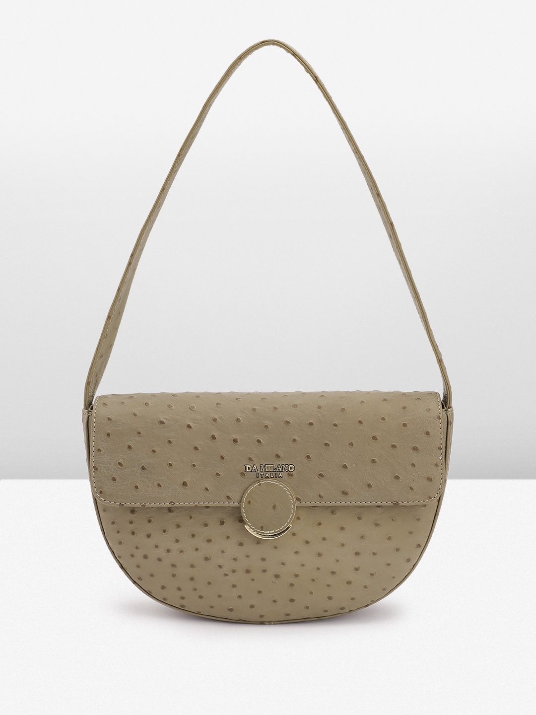 

Da Milano Textured Leather Structured Shoulder Bag, Olive