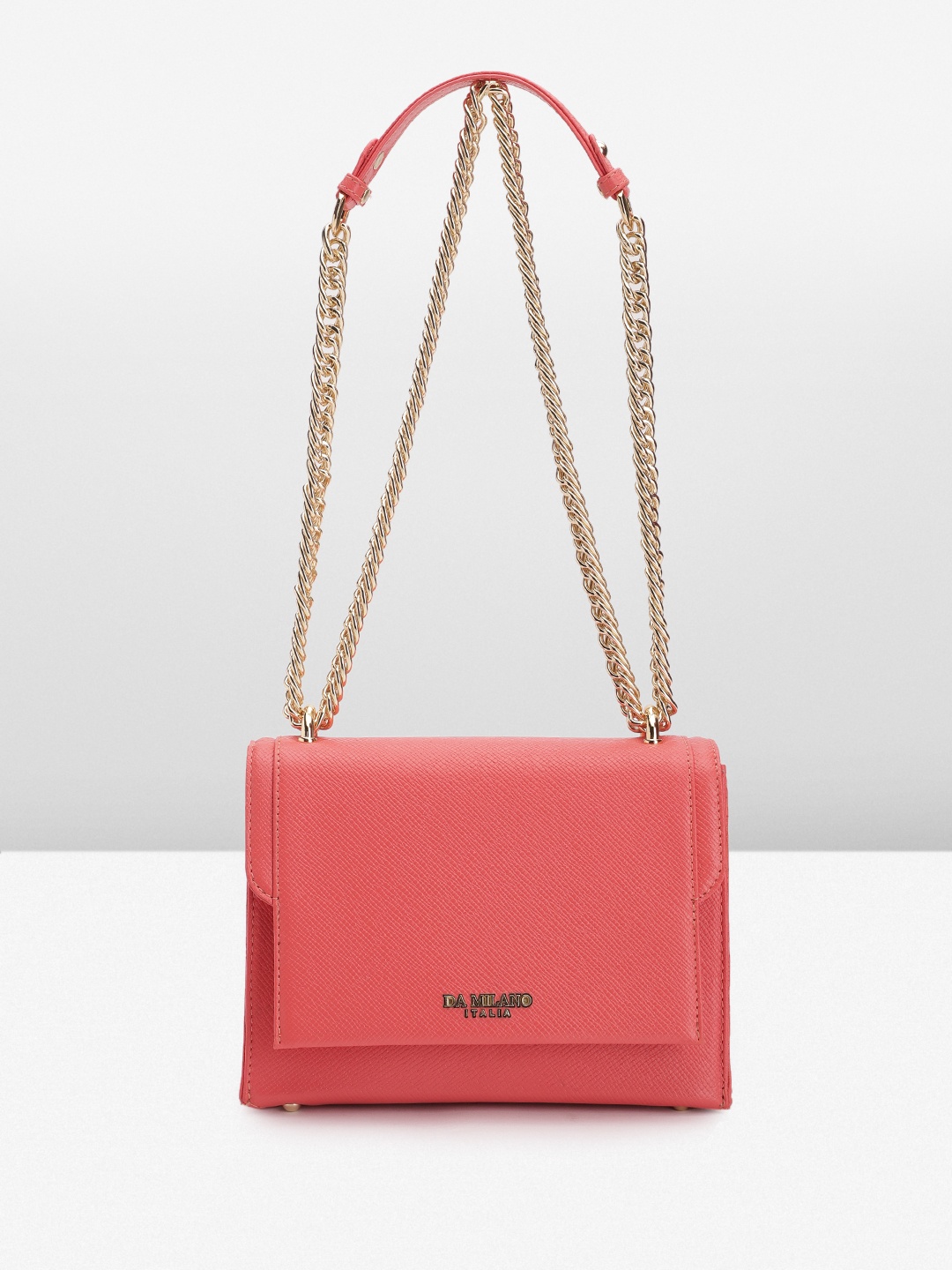 

Da Milano Textured Leather Structured Shoulder Bag, Pink