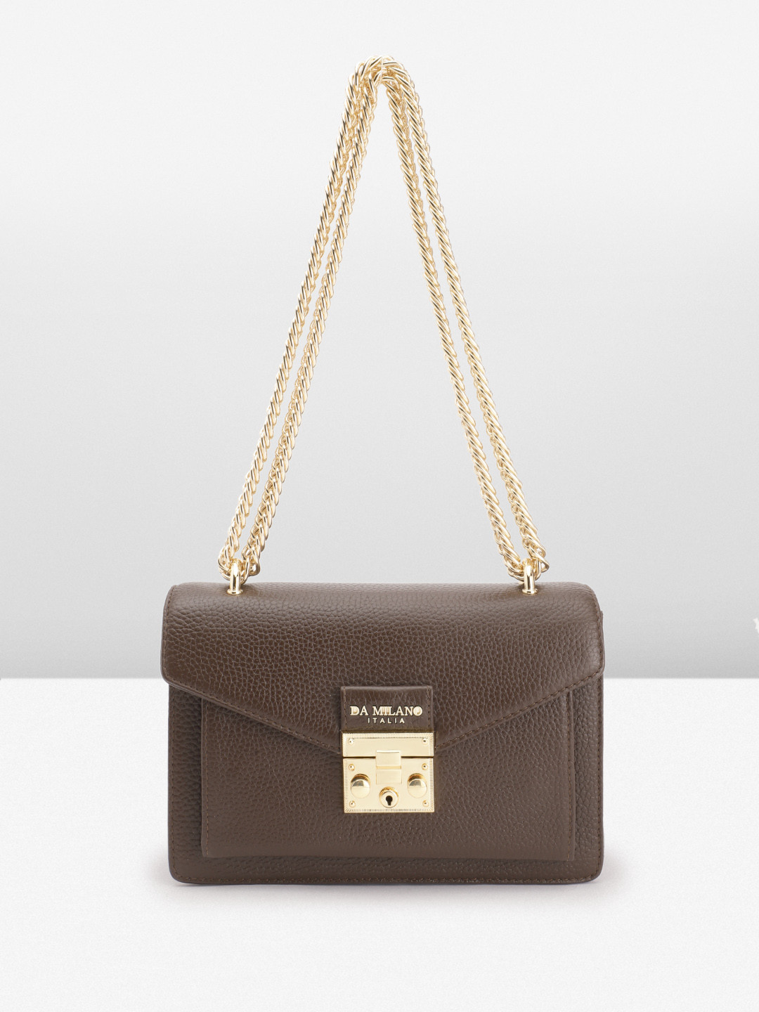 

Da Milano Leather Structured Handheld Bag, Brown