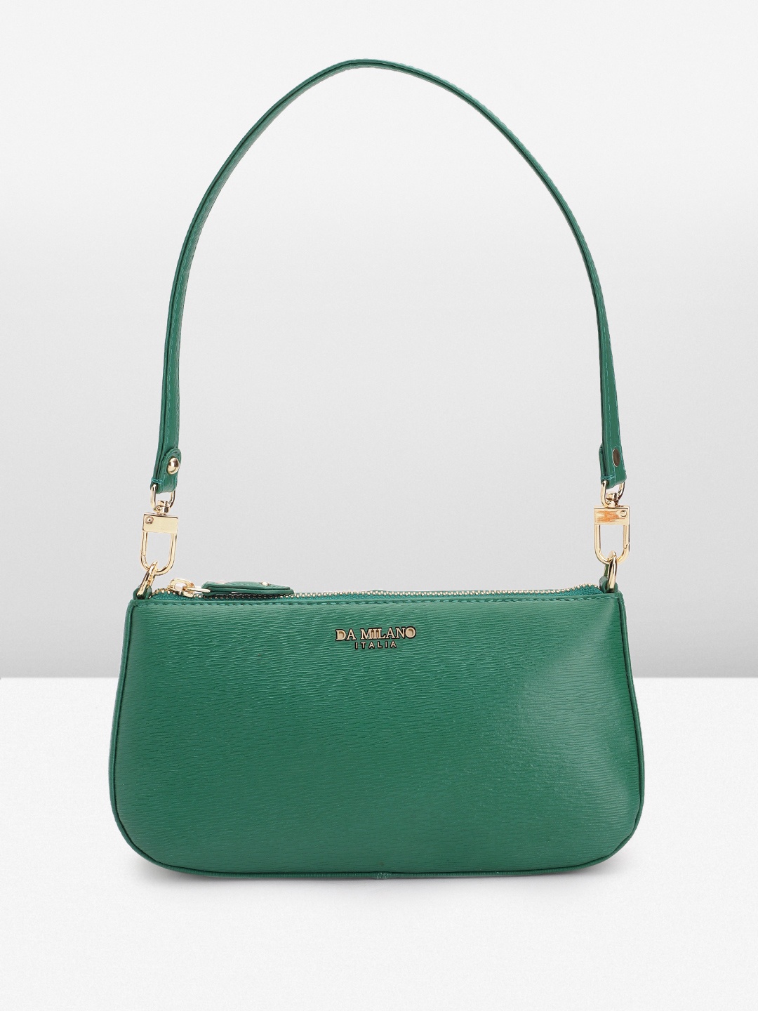 

Da Milano Textured Leather Structured Shoulder Bag, Green