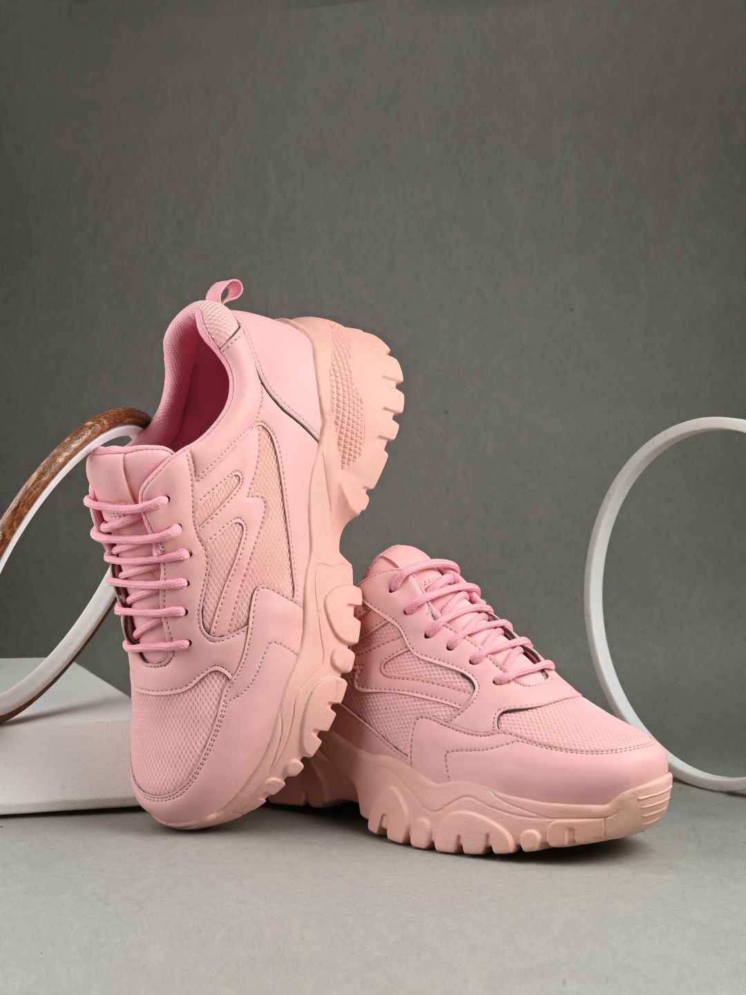 

Roadster Women Fab-2 Retro Chunky Sneakers, Pink