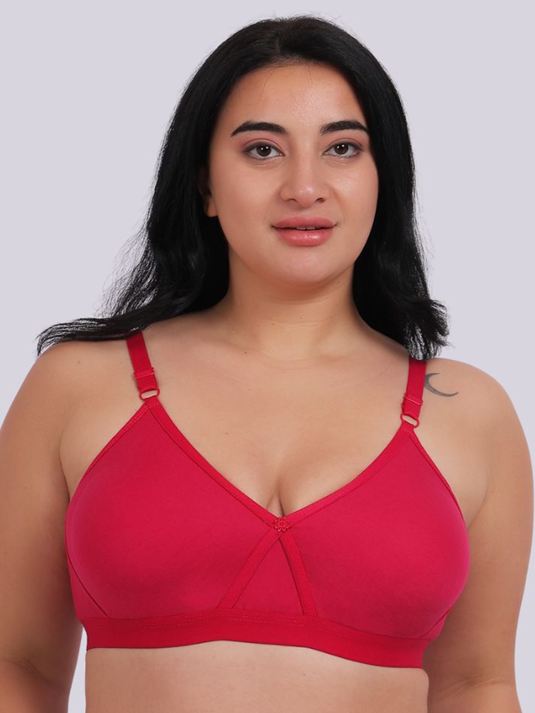

Fabme Full Coverage Non Padded Cotton Everyday Bra- All Day Comfort, Pink