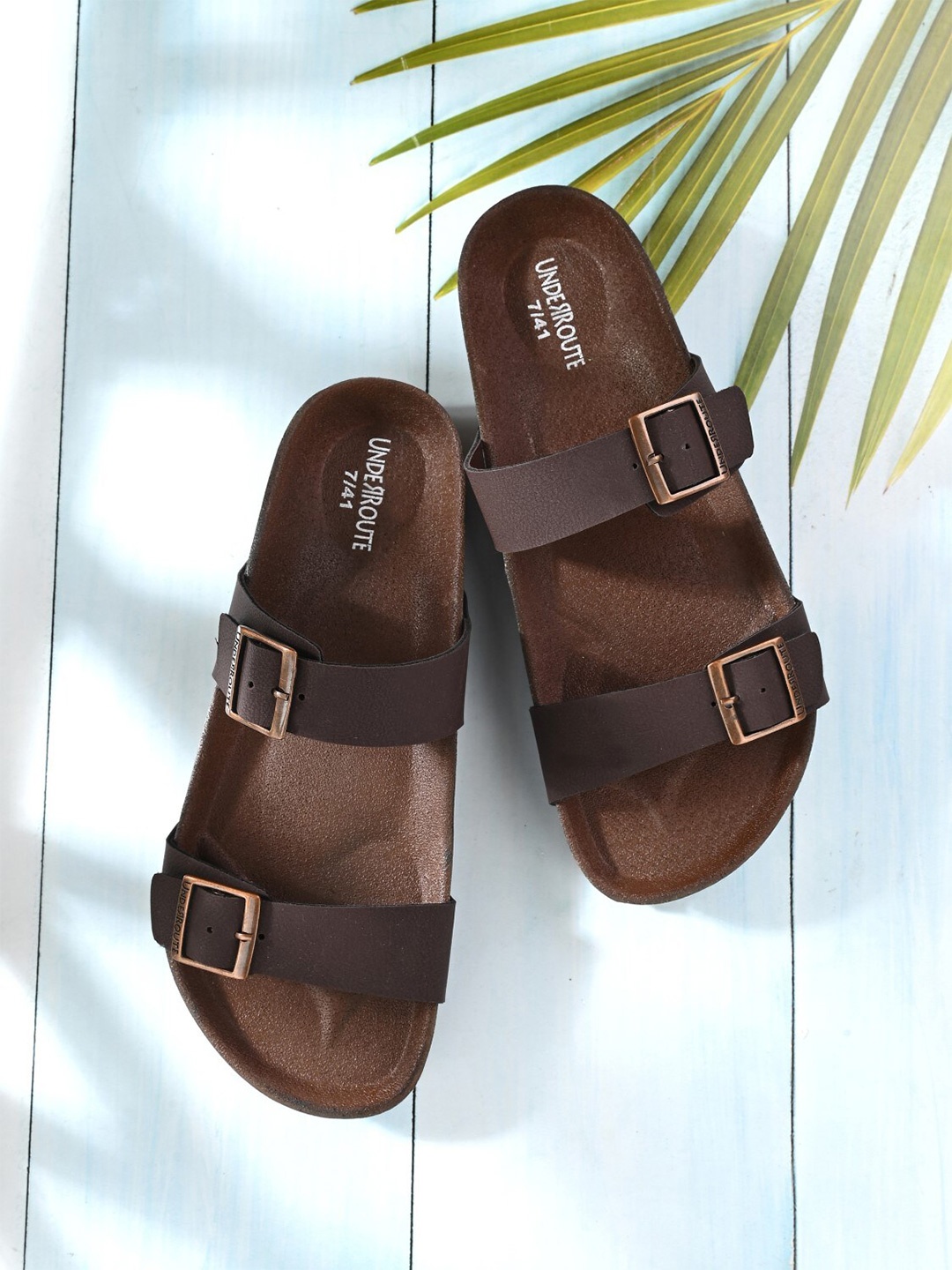 

UNDERROUTE Men Comfort Sandals, Brown