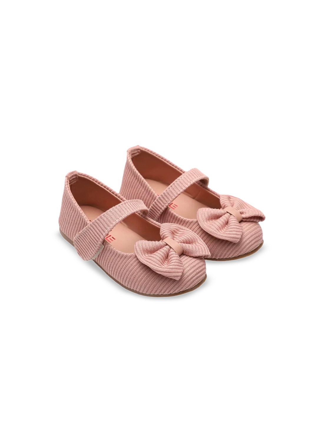 

Minesole Girls Textured Bow Detail Ballerinas, Pink