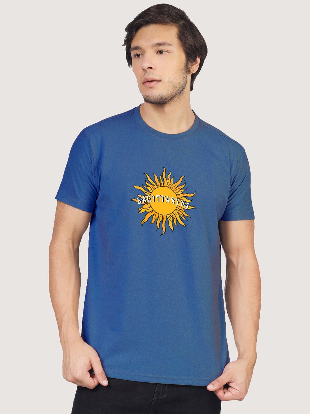 

Greylongg Yorksteadd 2076 Typography Printed T-shirt, Blue