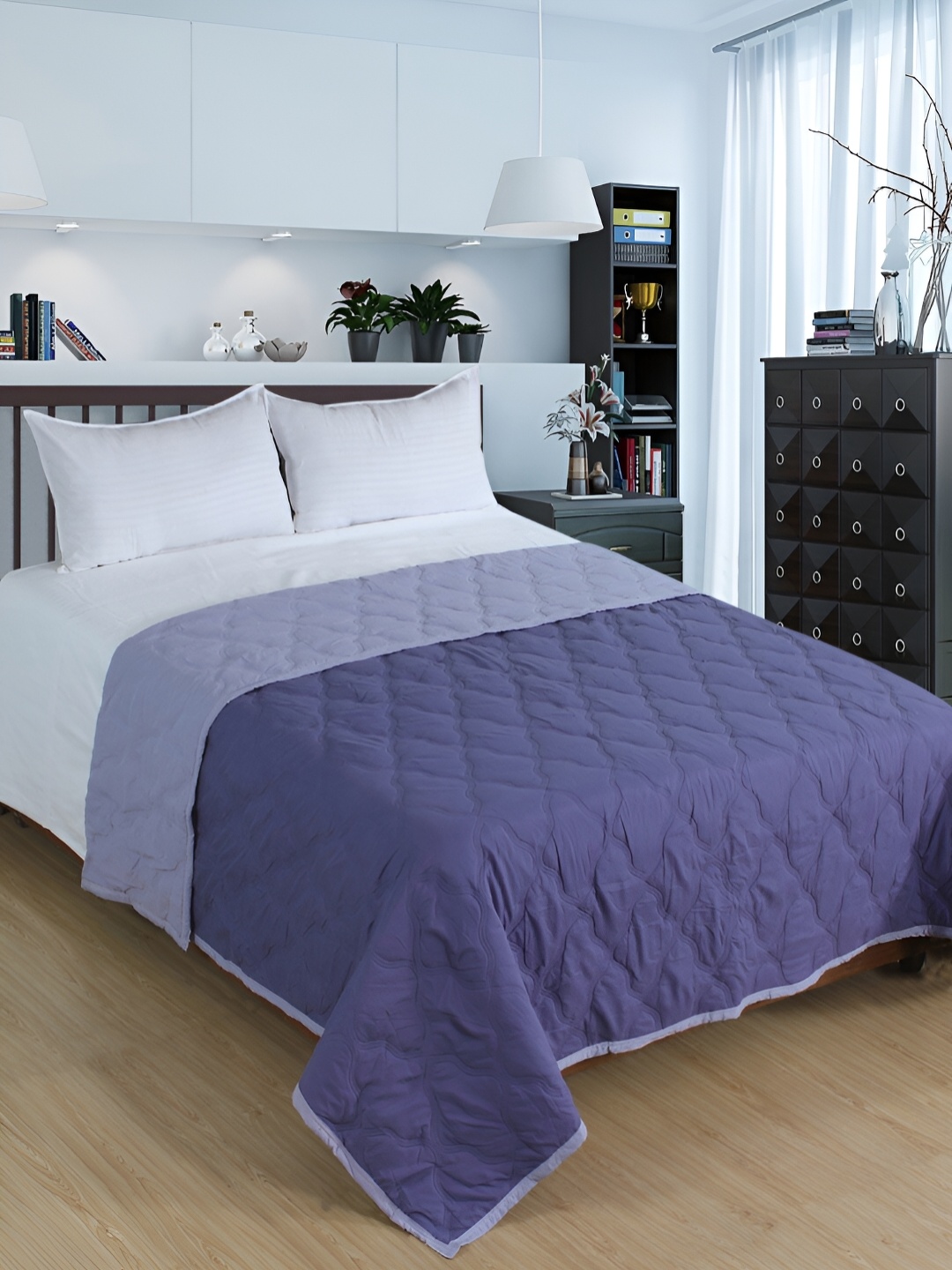 

Nendle Violet Microfiber AC Room 210 GSM Reversible Light Weight Double Bed Comforter