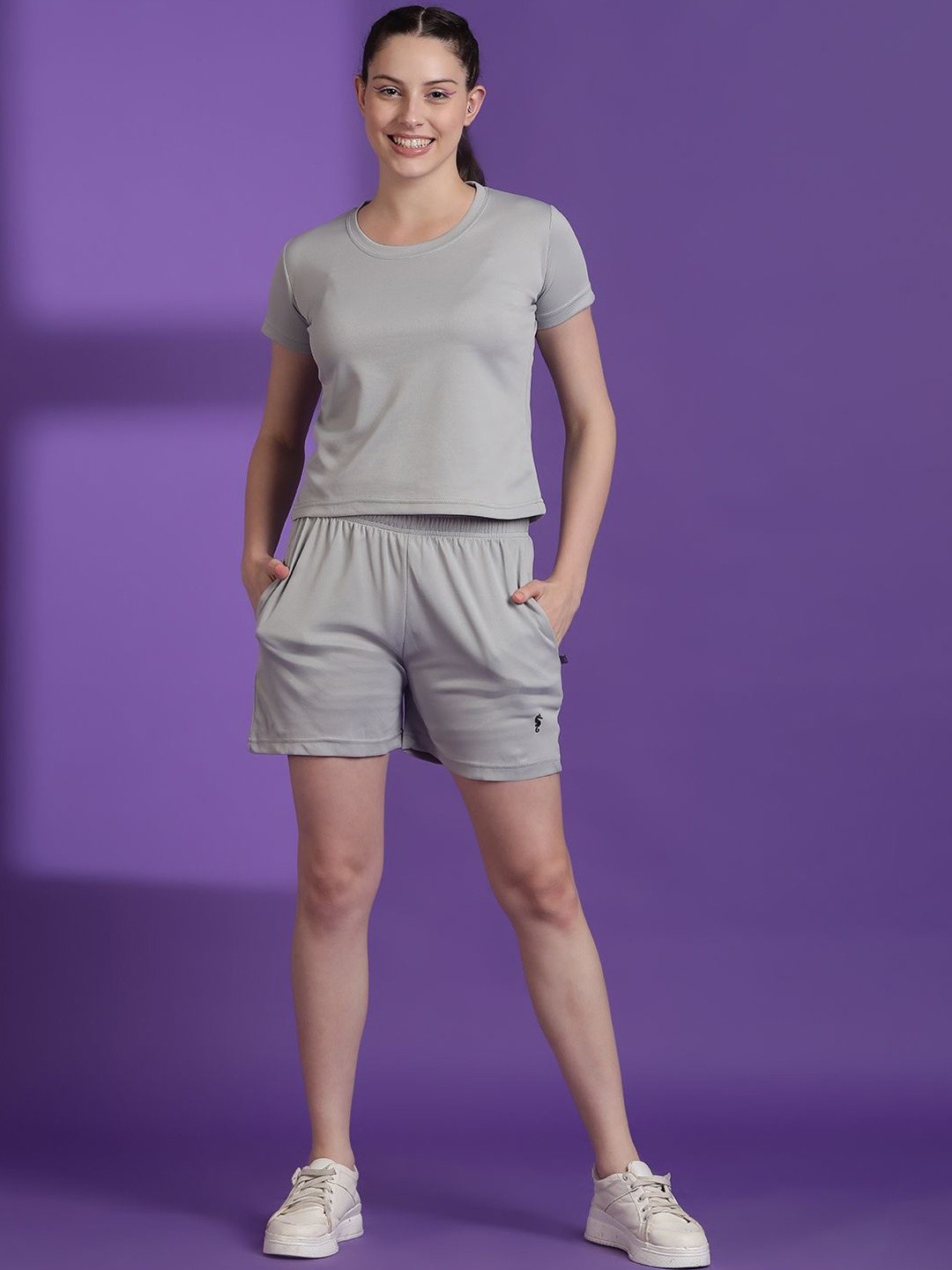 

EPPE Round Neck Regular sleeves T-Shirt & Short, Grey