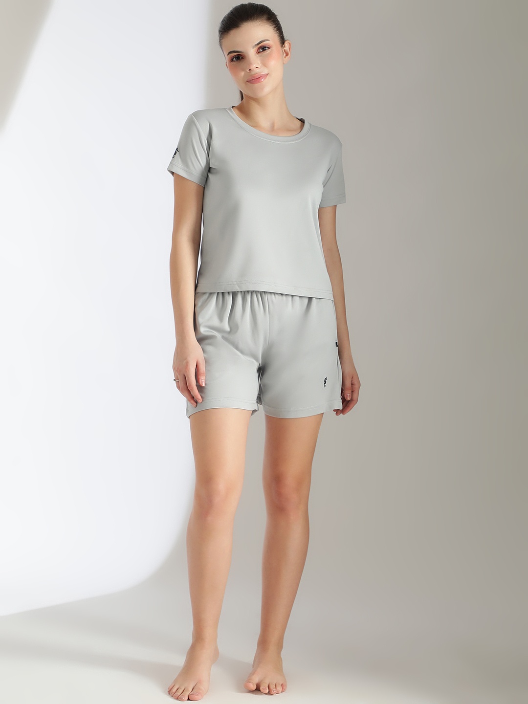

EPPE Round Neck Short Sleeves Night suit, Grey