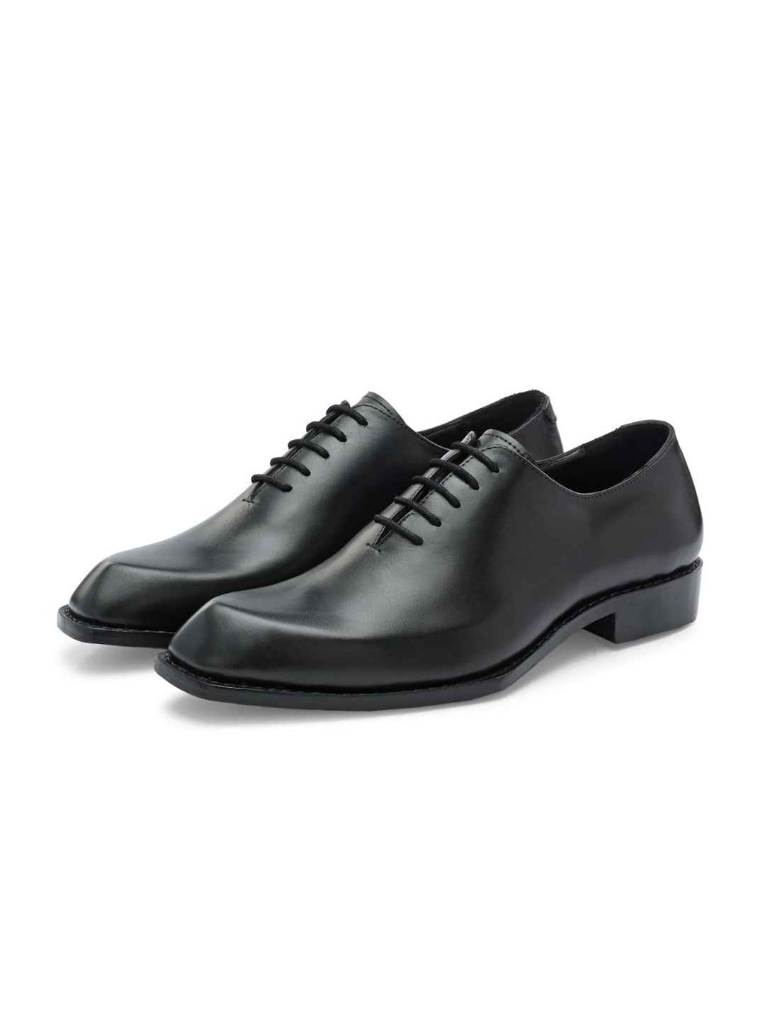 LEGWORK Men Leather Formal Oxfords, Black