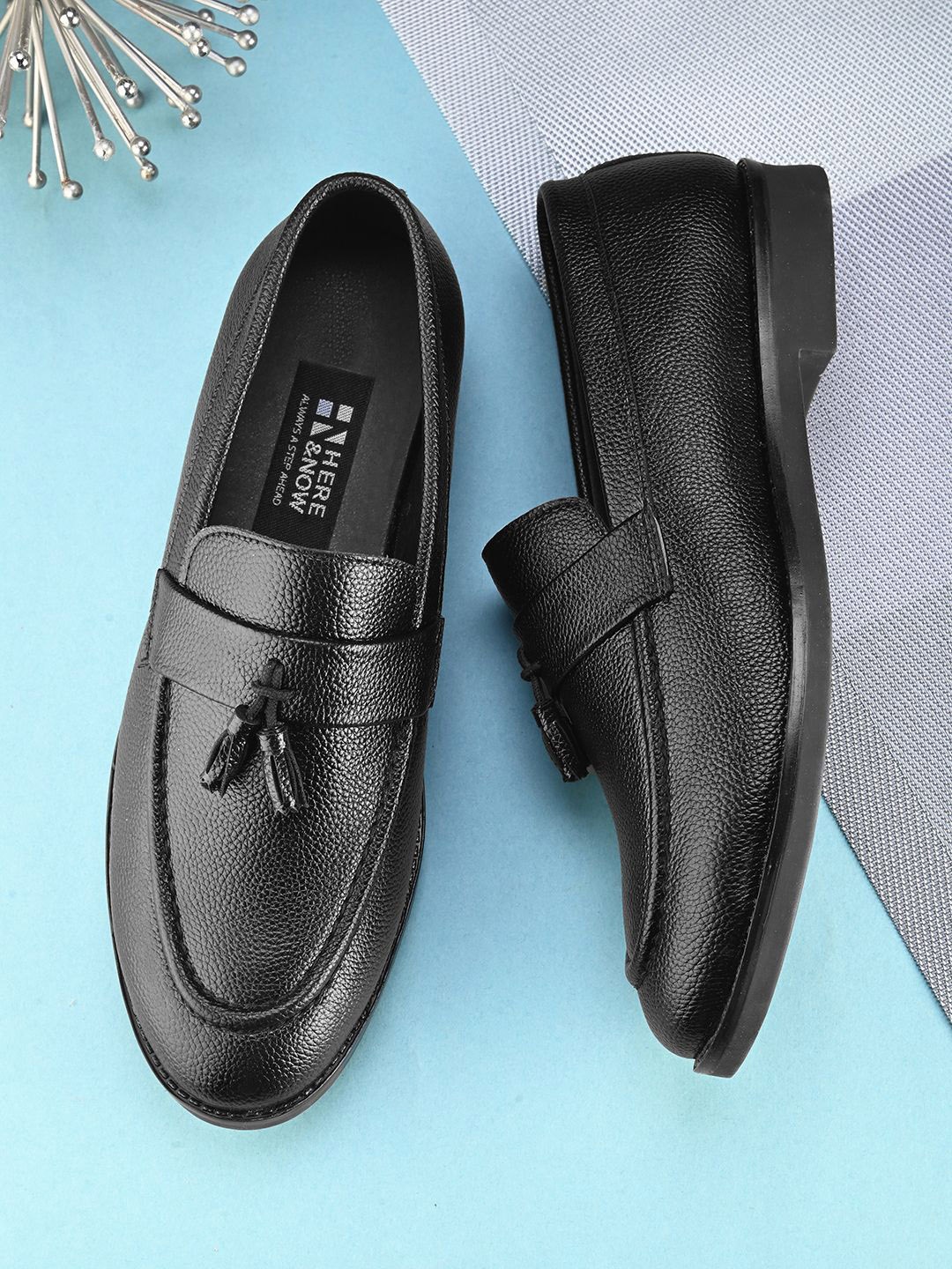 

HERE&NOW Men Tassel Formal Loafers, Black