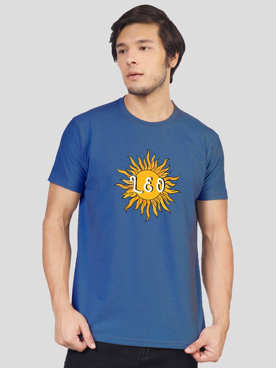 

Greylongg Yorksteadd 2076 Typography Printed T-shirt, Blue