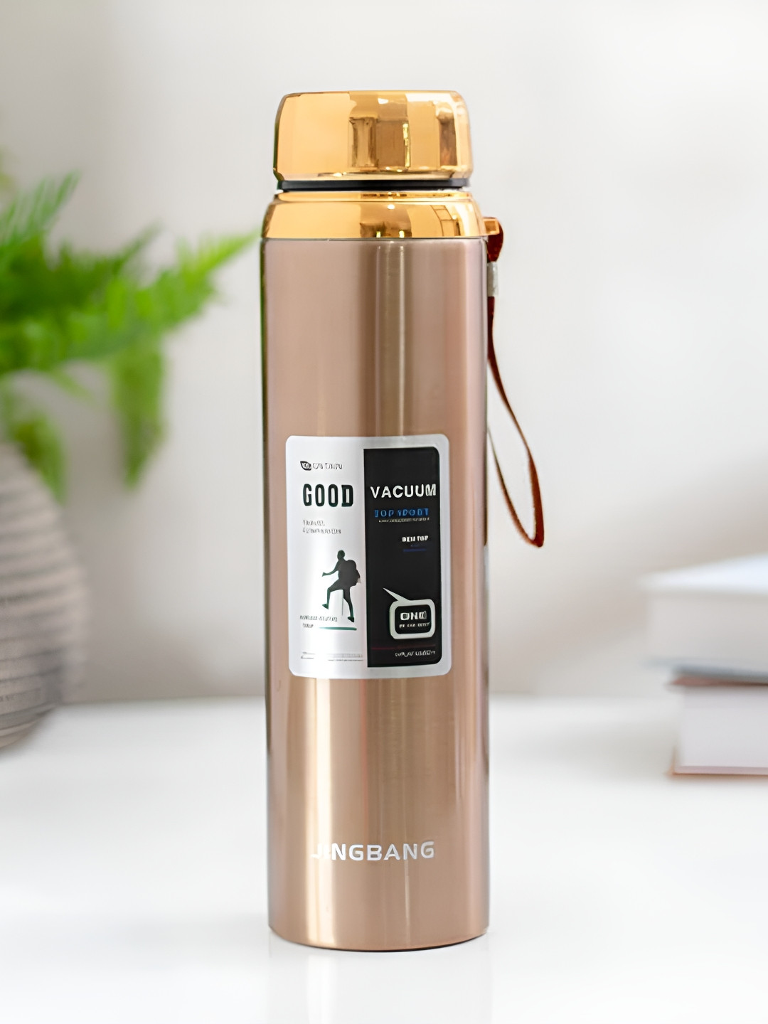 

THEDECORKART Copper Toned Stainless Steel Single Wall Vacuum Water Bottle -1000 ml