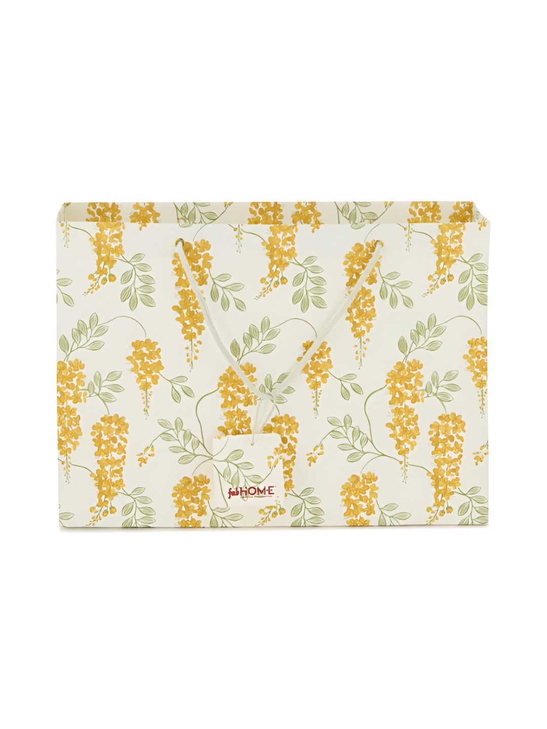 

Fabindia White & Yellow Floral Printed Amaltas Gift Bag