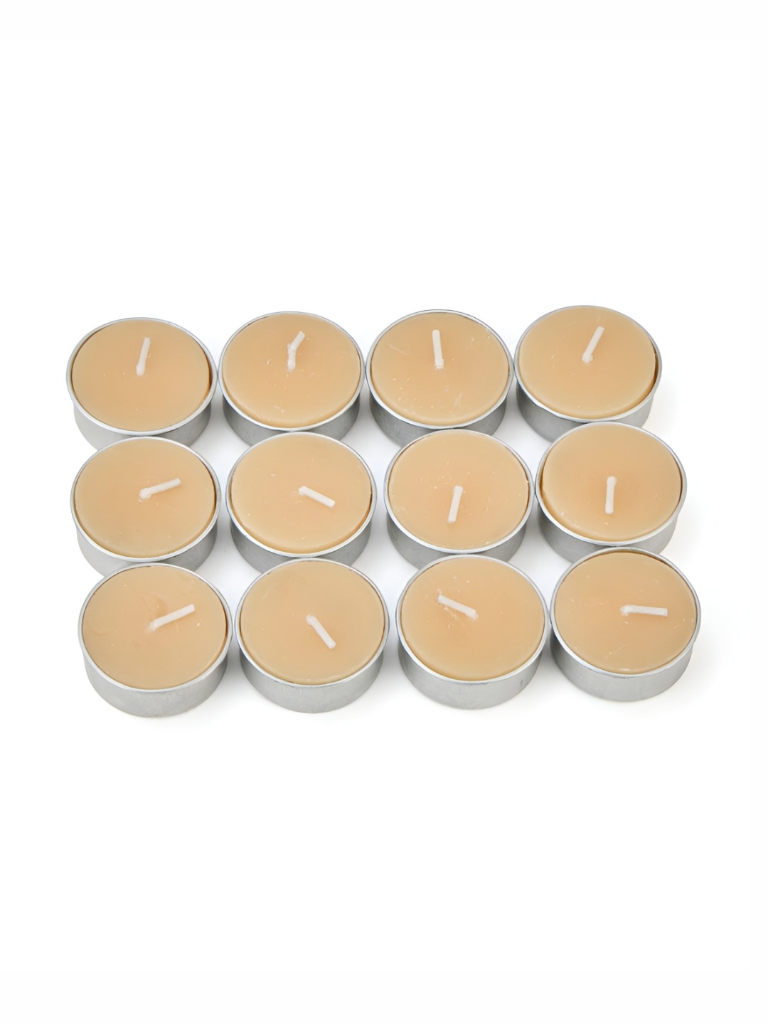 

Fabindia Cinnemon Orange & White 12 pieces Wax Tea Light Candle