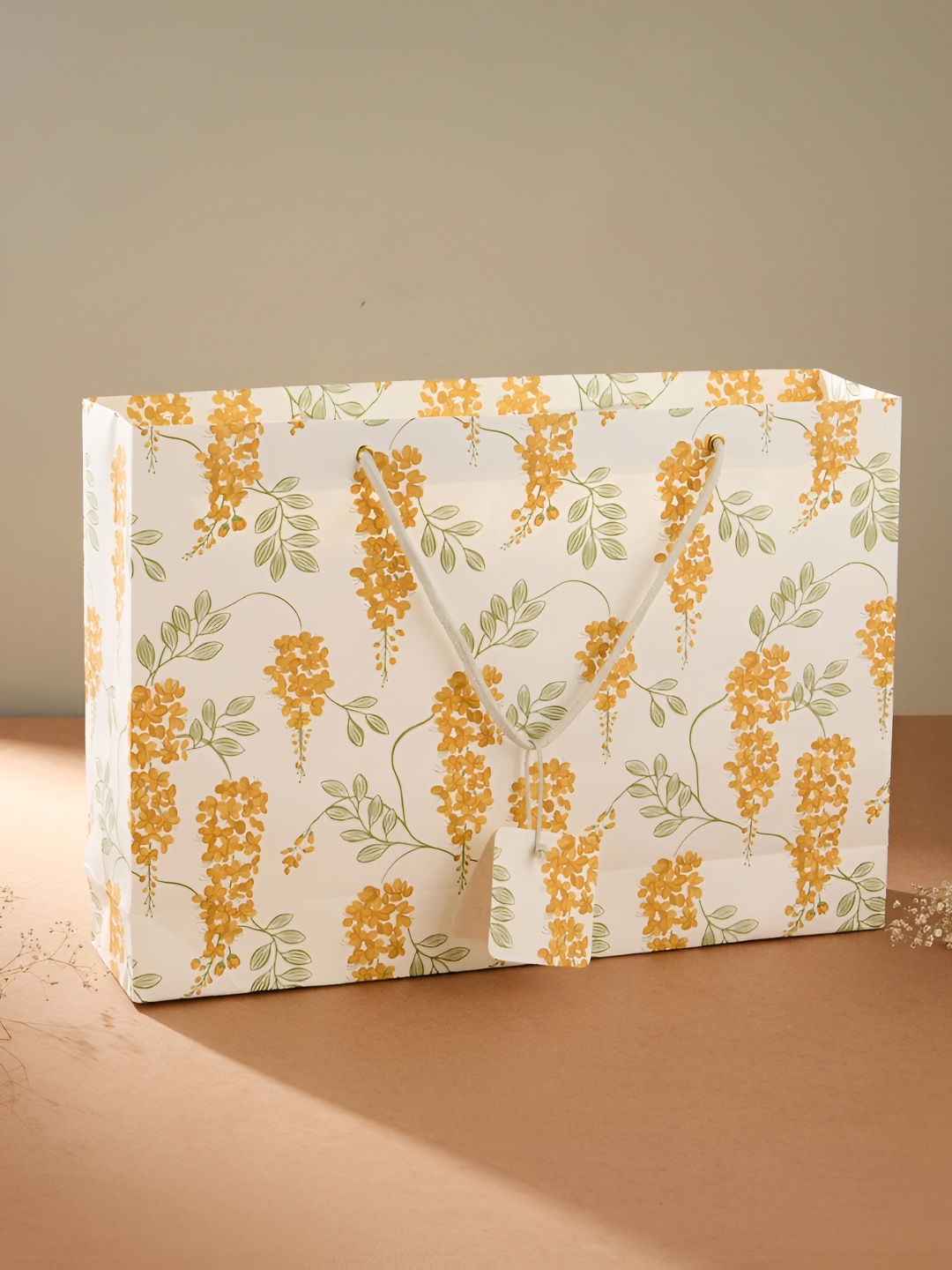 

Fabindia Yellow Paper Amaltas Gift Bag