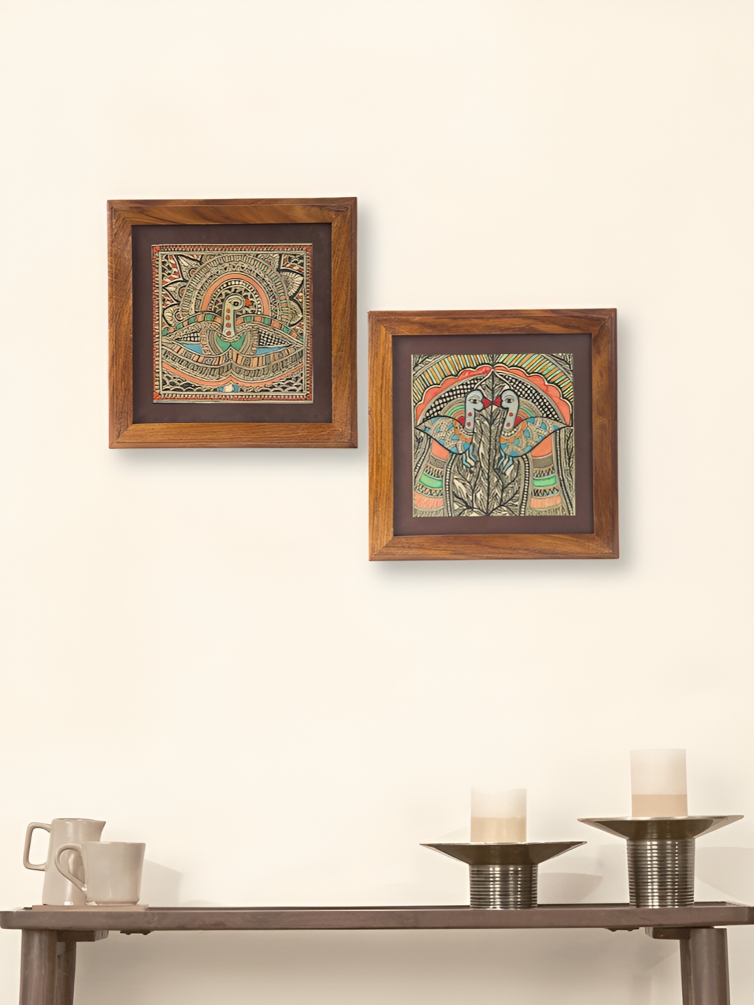 

Fabindia Brown & Black 2 Pieces Wooden Abstract Wall Painting Art