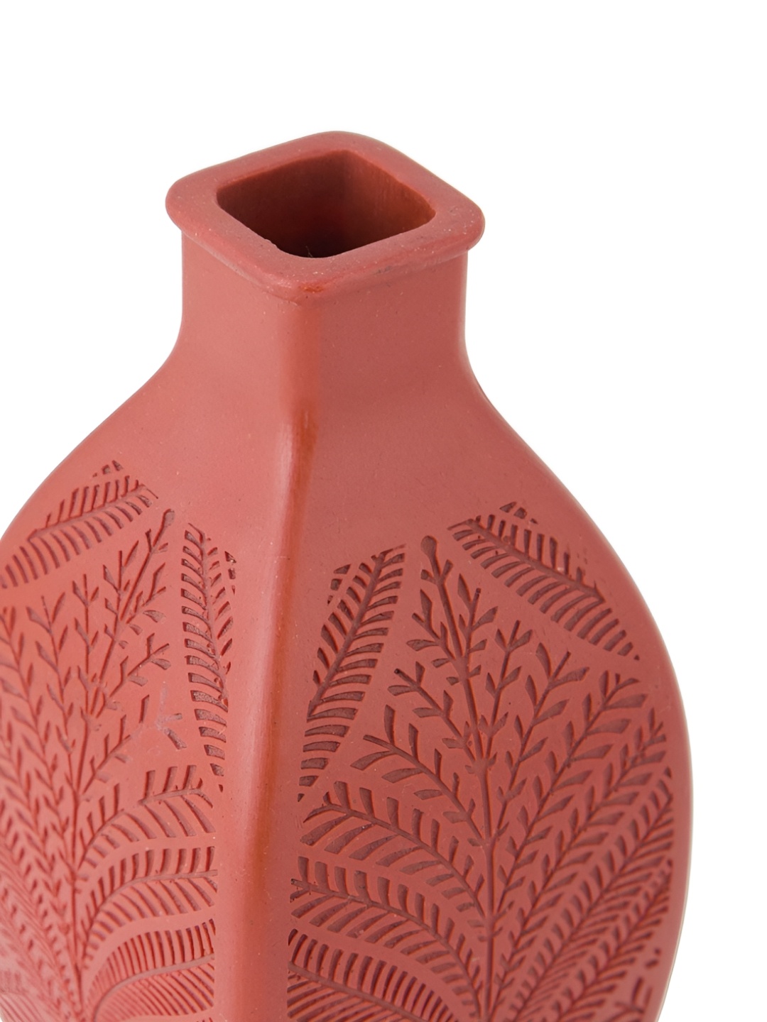 

Fabindia Red Textured Stoneware Flower Vase