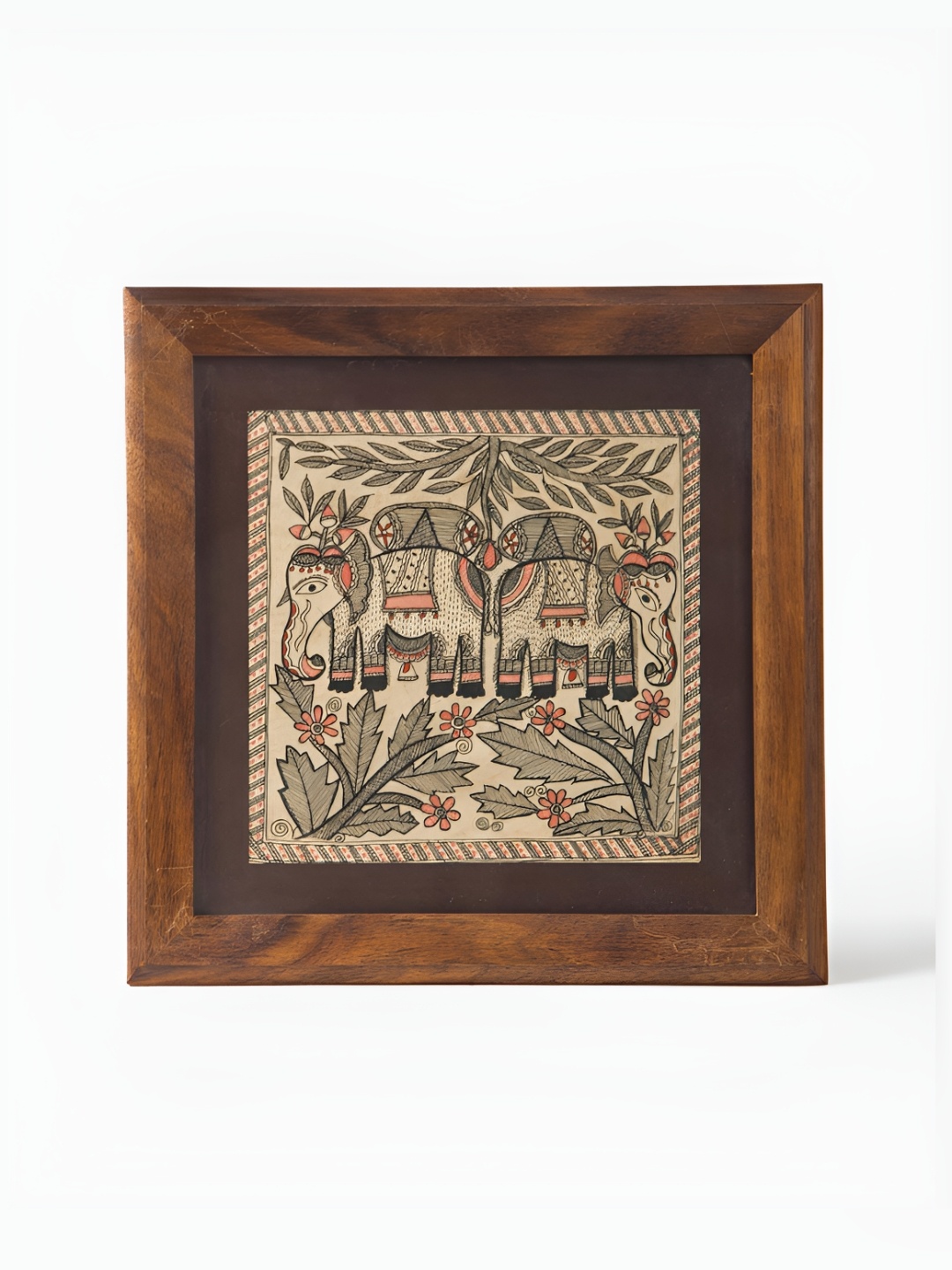 

Fabindia Brown & Peach 2 Pieces Wooden Birds and Animals Wall Painting Art