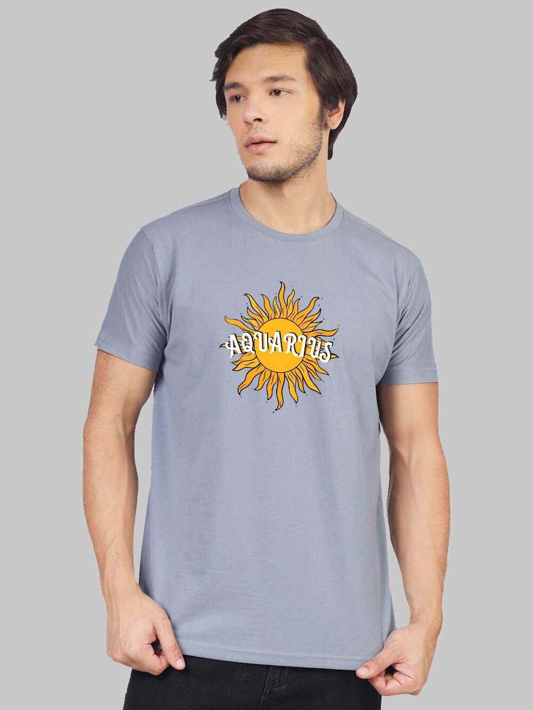 Greylongg Yorksteadd 2076 Typography Printed T-shirt, Grey