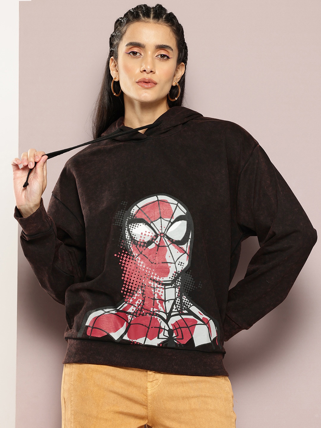 

Kook N Keech Marvel Spider-Man Printed Hooded Sweatshirt, Black