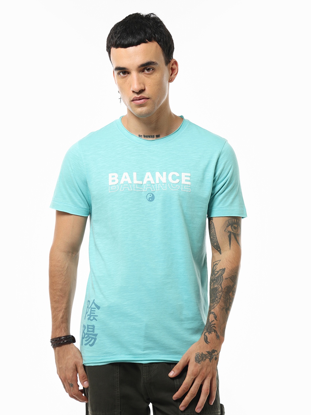 

Bewakoof AIR Graphic Printed Cotton T-shirt, Blue