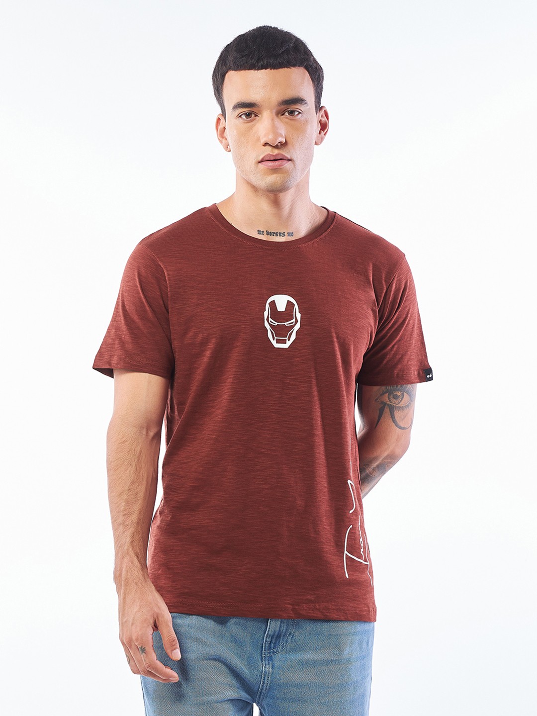 

Bewakoof Air 1.0 Men Brick Red The Invincible Graphic Printed T-shirt