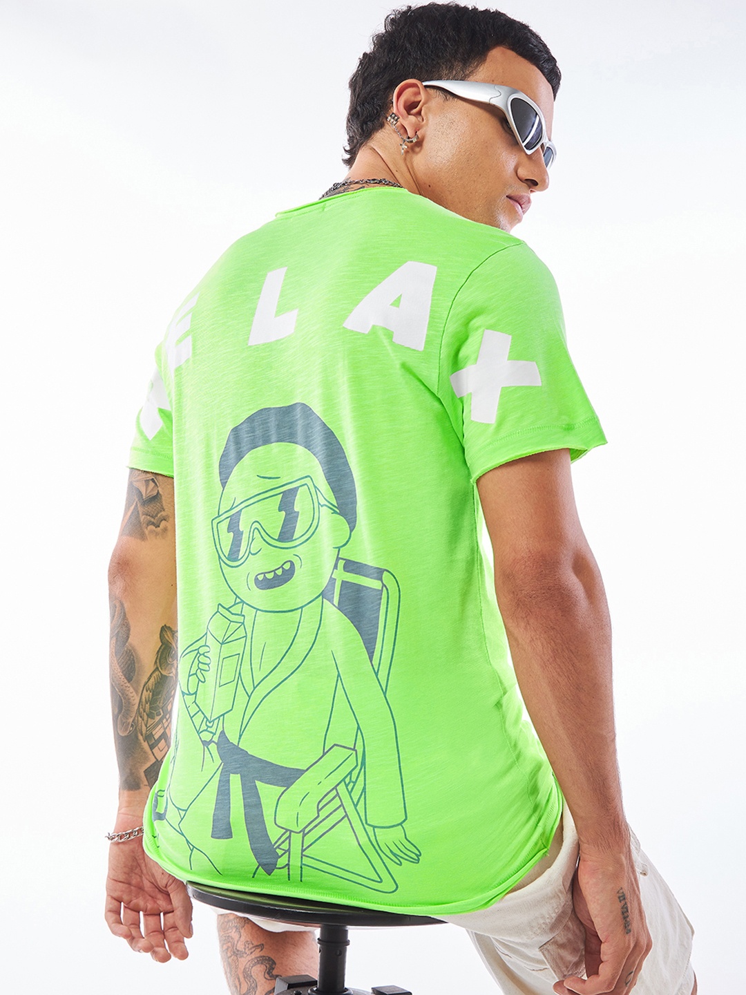 

Bewakoof Air 1.0 Men Green Relax Mode Graphic Printed T-shirt
