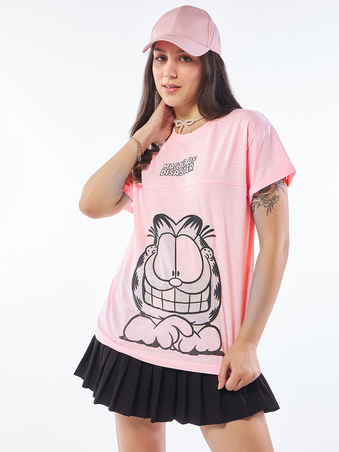 

Bewakoof Air 1.0 Women Pink Master Graphic Printed Boyfriend T-shirt