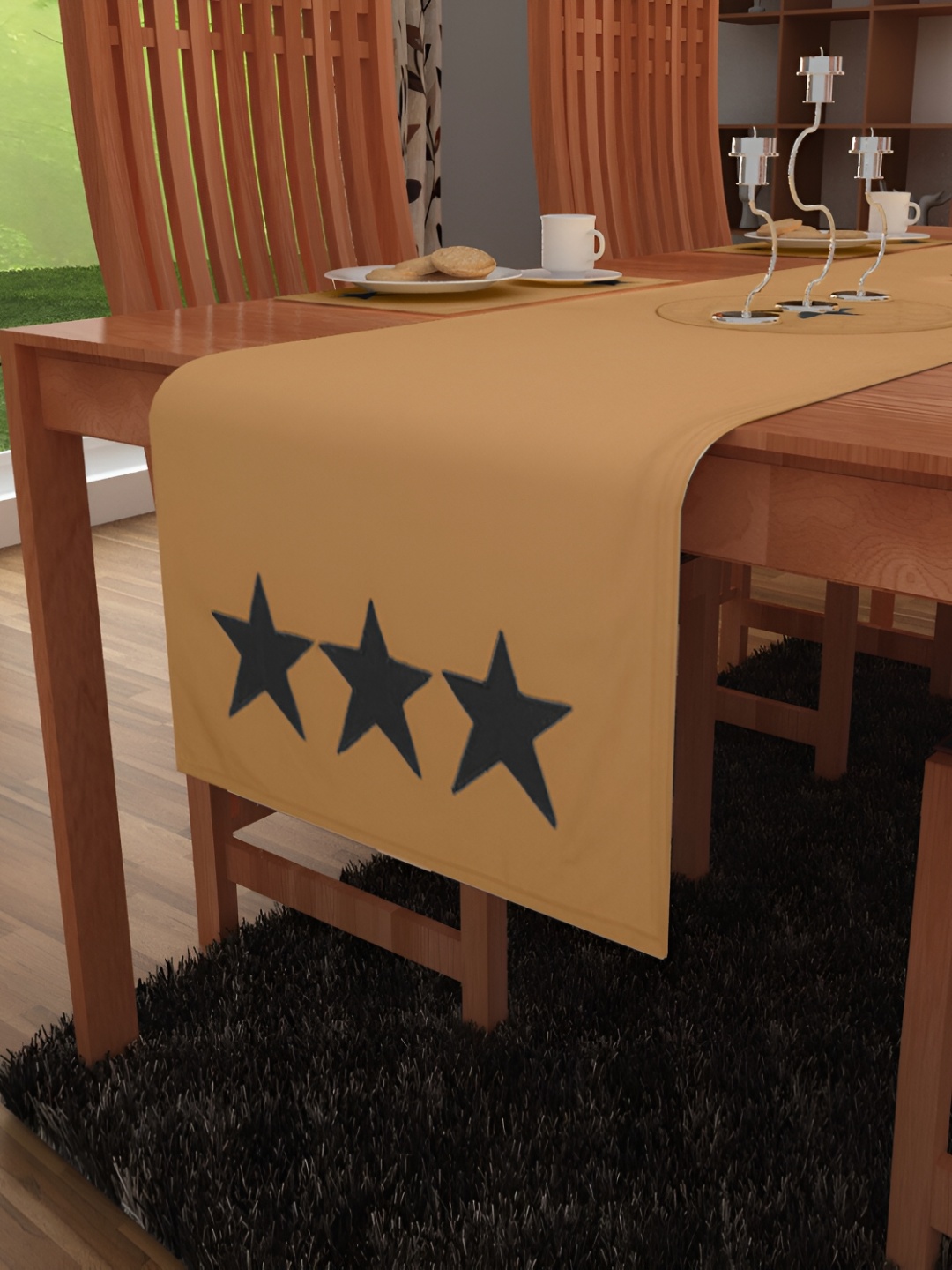 

Home Heart Beige Printed Cotton Table Runner
