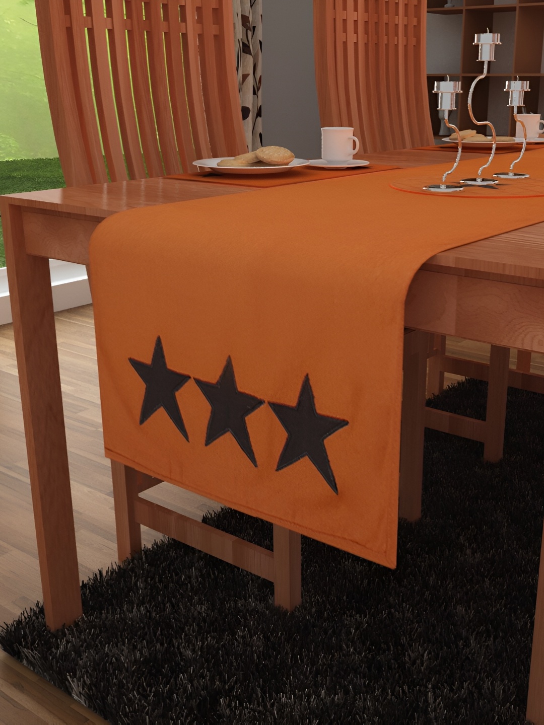 

Home Heart Rust-Brown Printed Cotton Table Runner