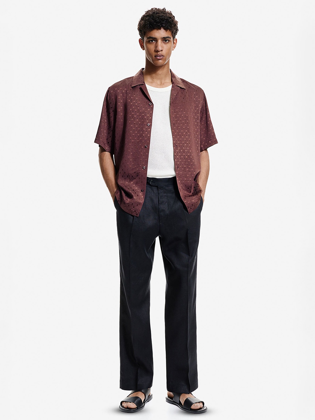 H&M Regular Fit Resort Shirt, Red