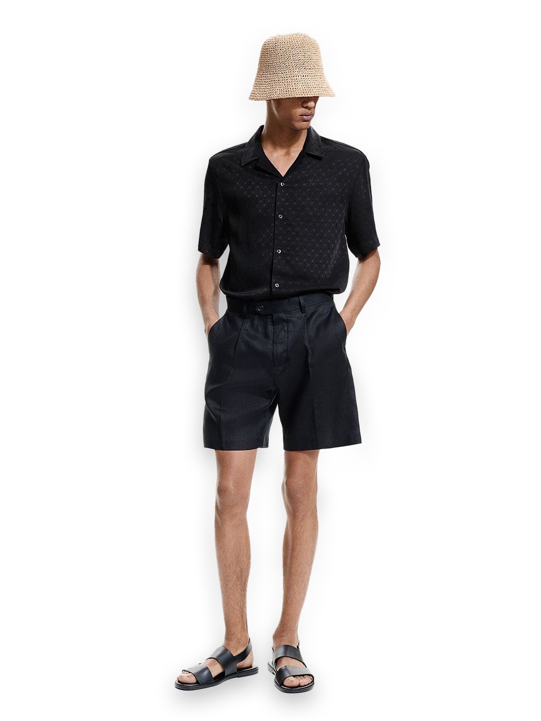

H&M Regular Fit Resort Shirt, Black
