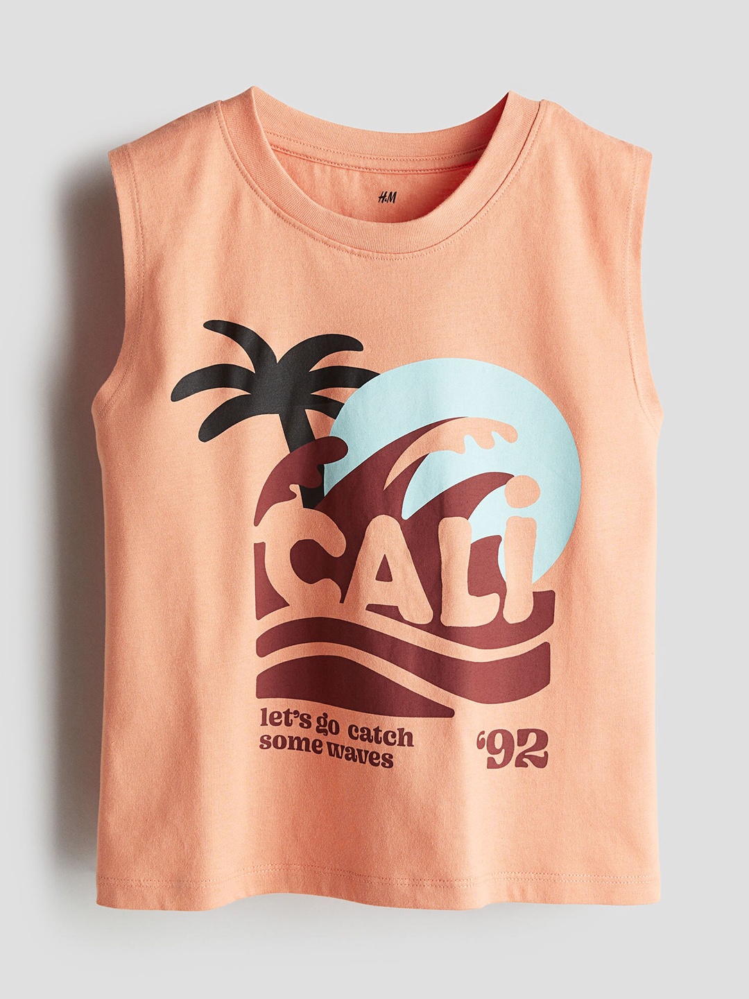 

H&M Boys Pure Cotton Printed Vest Top, Orange
