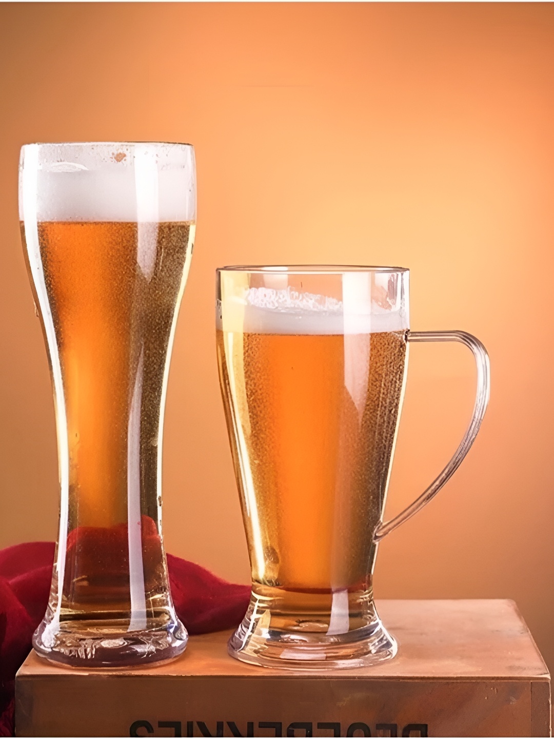 

THEDECORKART Transparent 2 Pieces Beer Glasses 680 ml Each