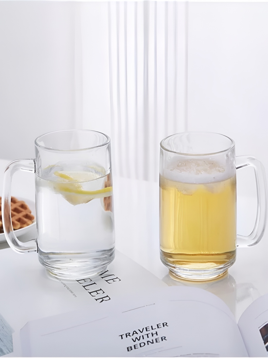 

THEDECORKART Transparent 2 Pieces Beer Glasses 400ml Each