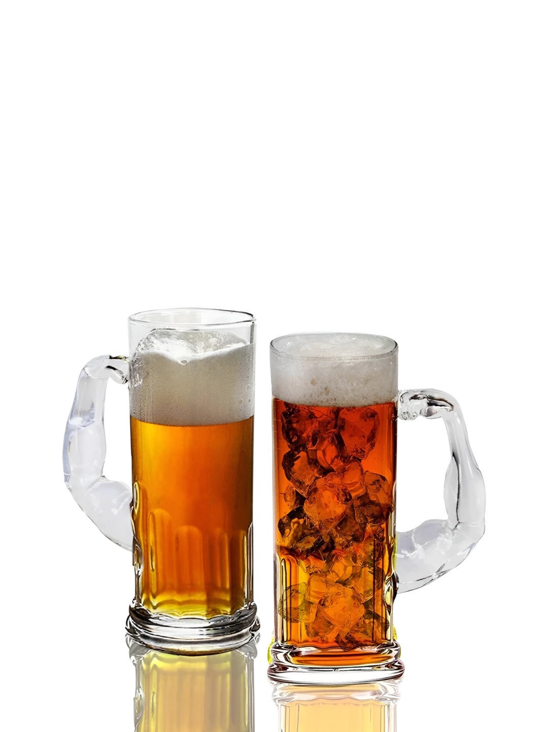 

THEDECORKART Transparent 2 Pieces Glass Beer Mugs 420 ml Each