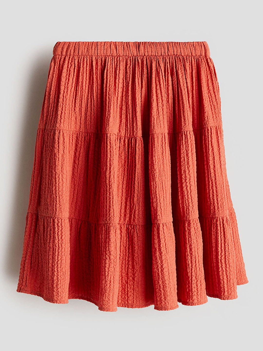 

H&M Girls Tiered Seersucker Skirt, Orange