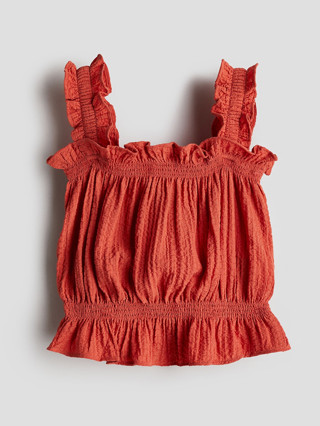 

H&M Girls Seersucker Top, Orange