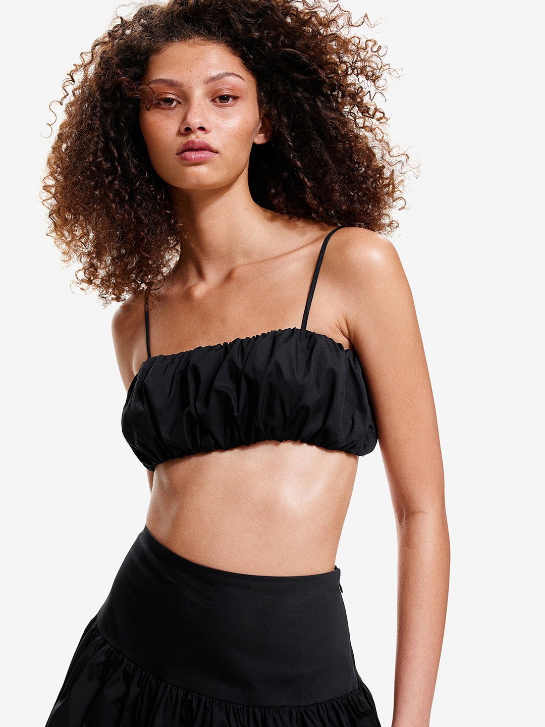 

H&M Women Poplin Bralette Tops, Black