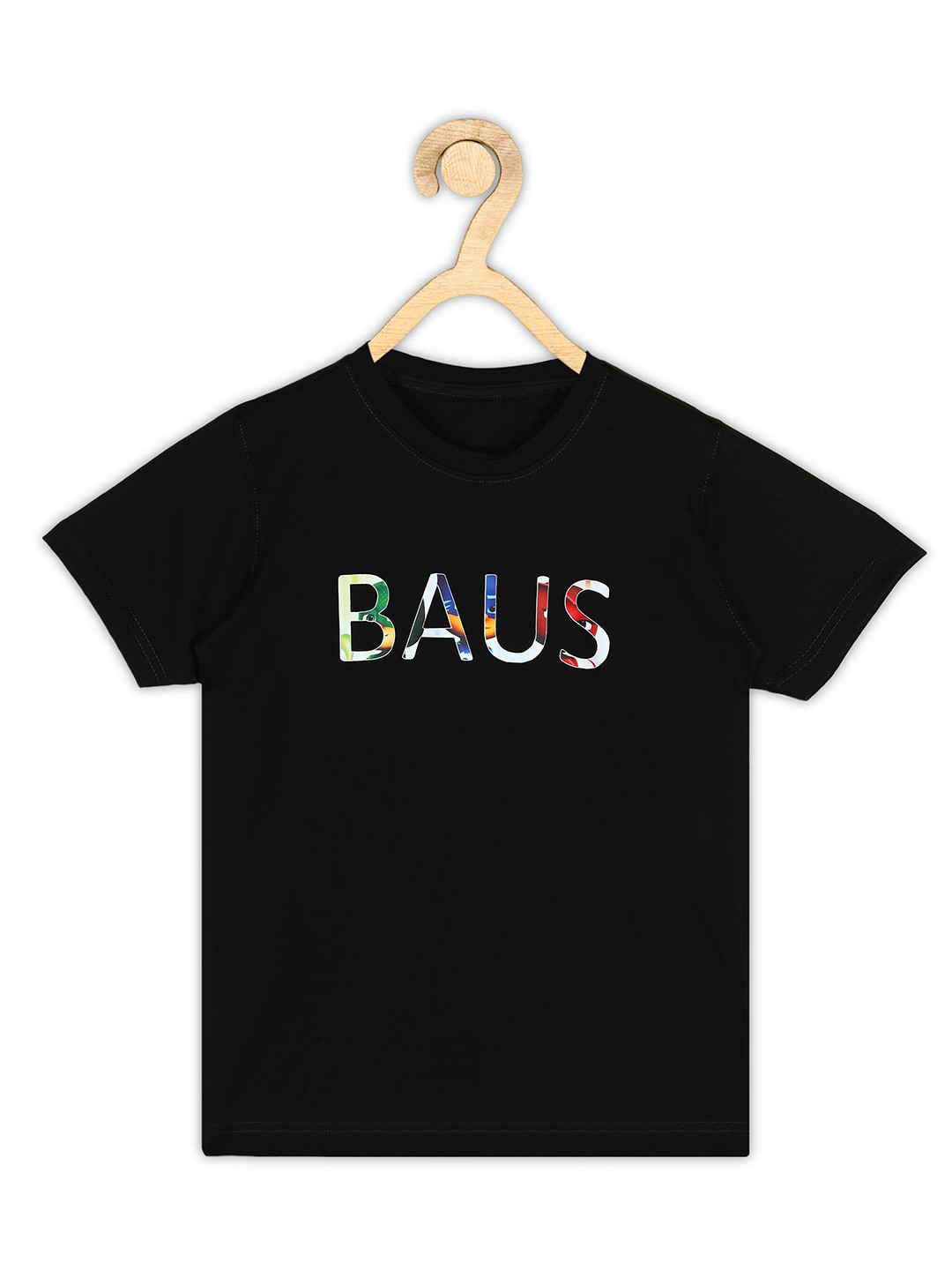 

BAESD Boys Typography Printed Cotton T-shirt, Black