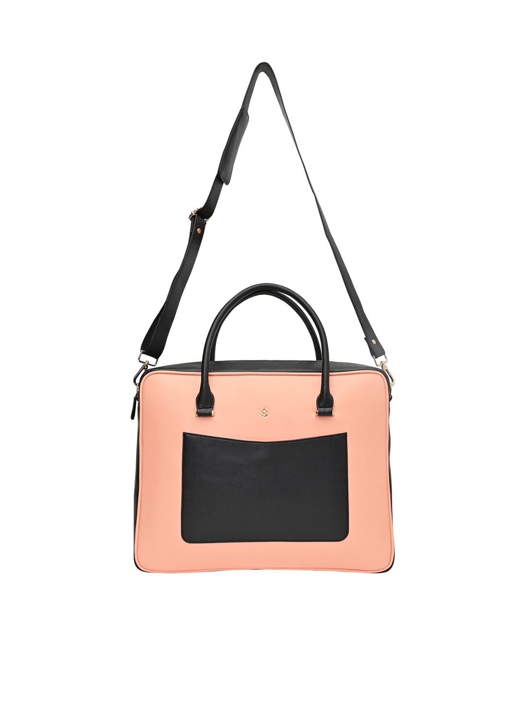 

HORRA Women Colourblocked Laptop Bag, Peach