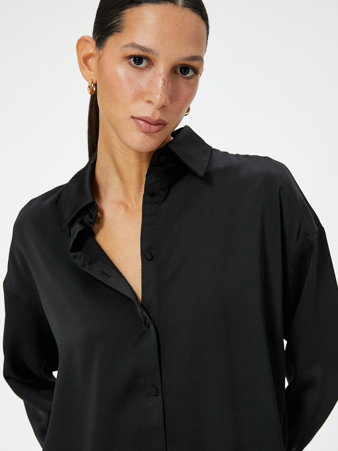 

Koton Spread Collar Regular Fit Casual Shirt, Black