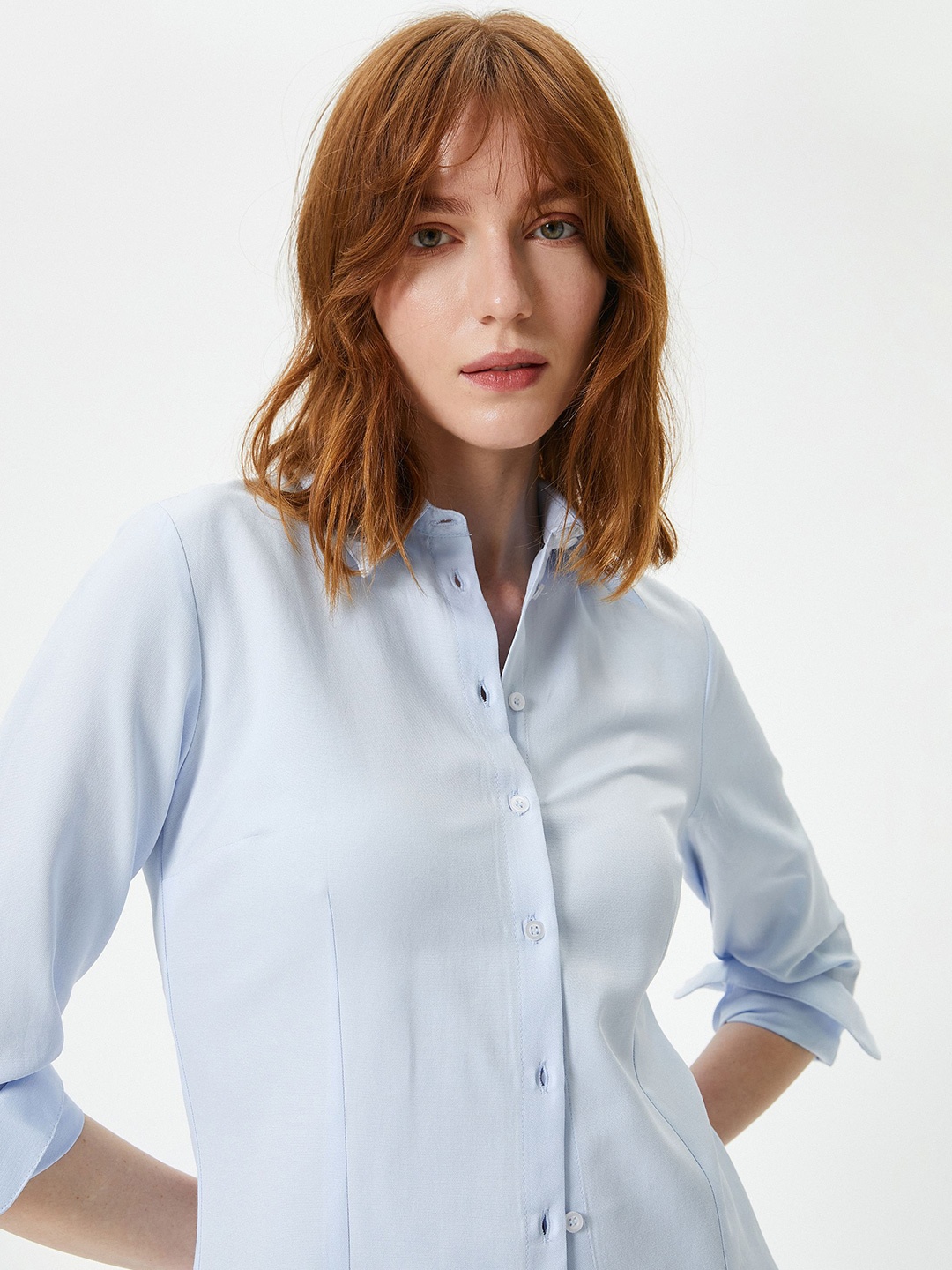 

Koton Spread Collar Regular Fit Casual Shirt, Blue