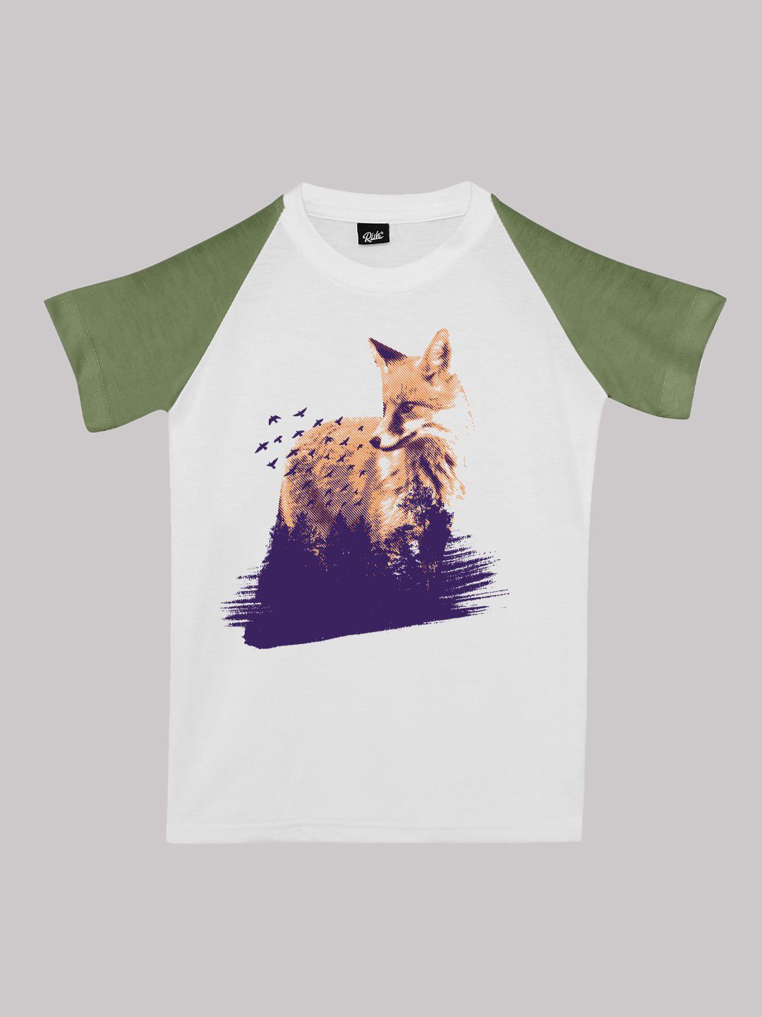 

RISH Kids Graphic Printed Raglan Sleeves Cotton T-shirt, White